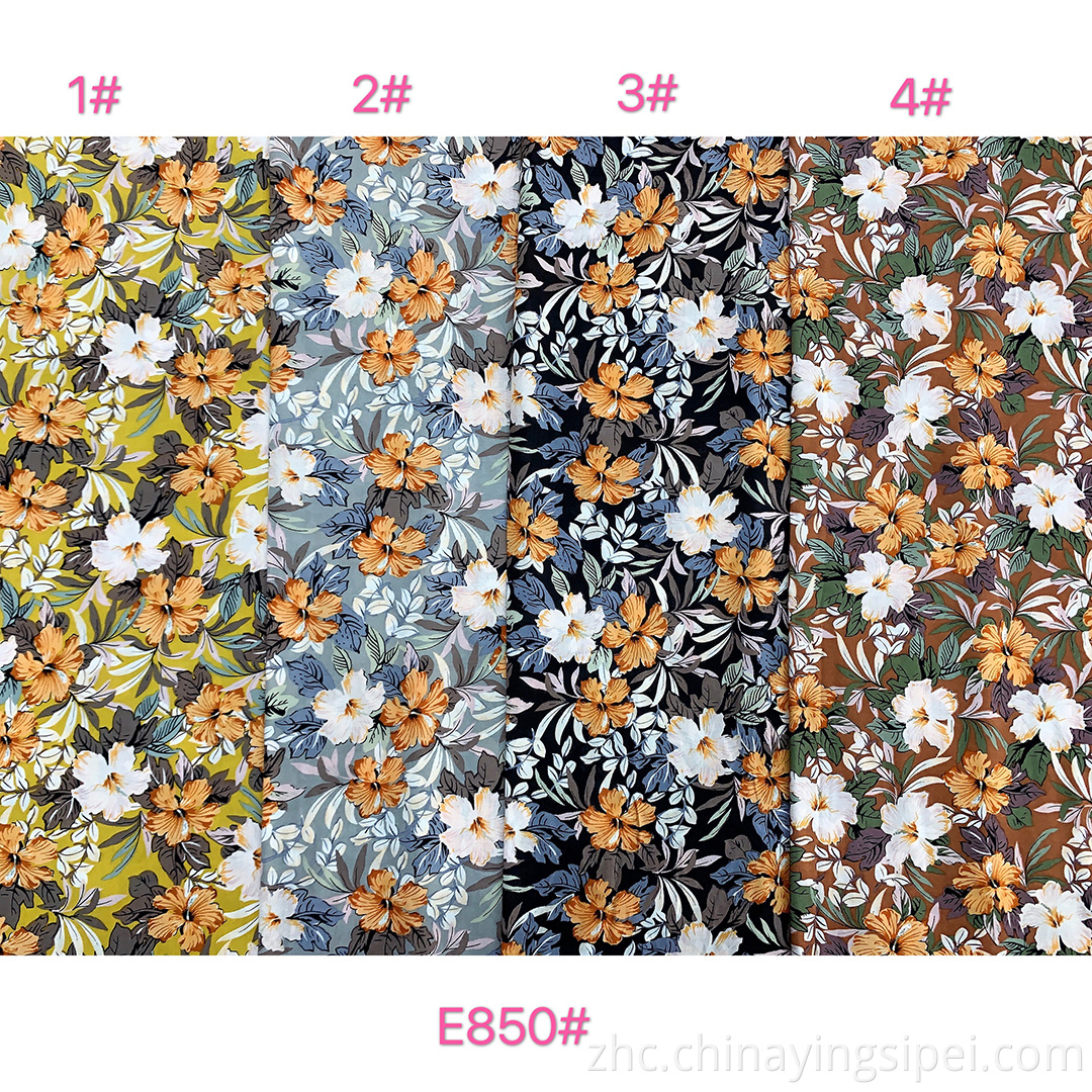 ISP纺织女装布料织物普通编织的人造丝纺织品材料印花织物用于礼服